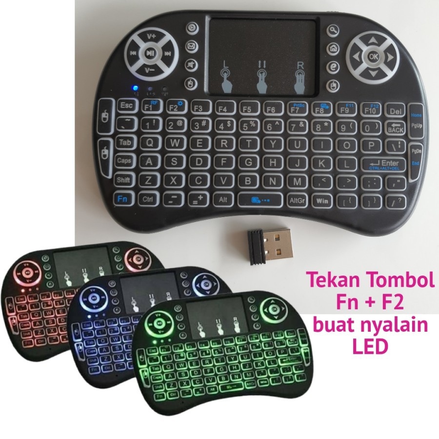 KEYBOARD MINI I8 KEYBOARD ANDROID TV BOX KEYBOARD SMART TV BATERAI AAA