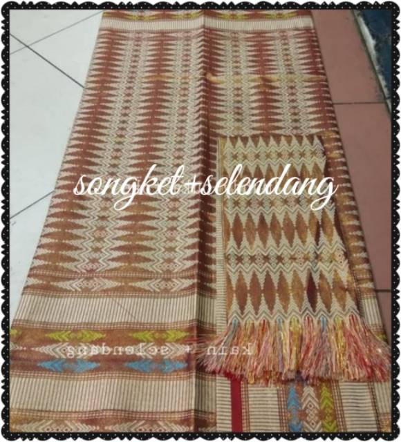Songket + selendang paket 2 in 1  - Kain songket Thailand - bahan songket dan selendang