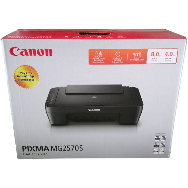 Printer Canon Multifungsi MG2570S Print Scan Copy A4 RESMI