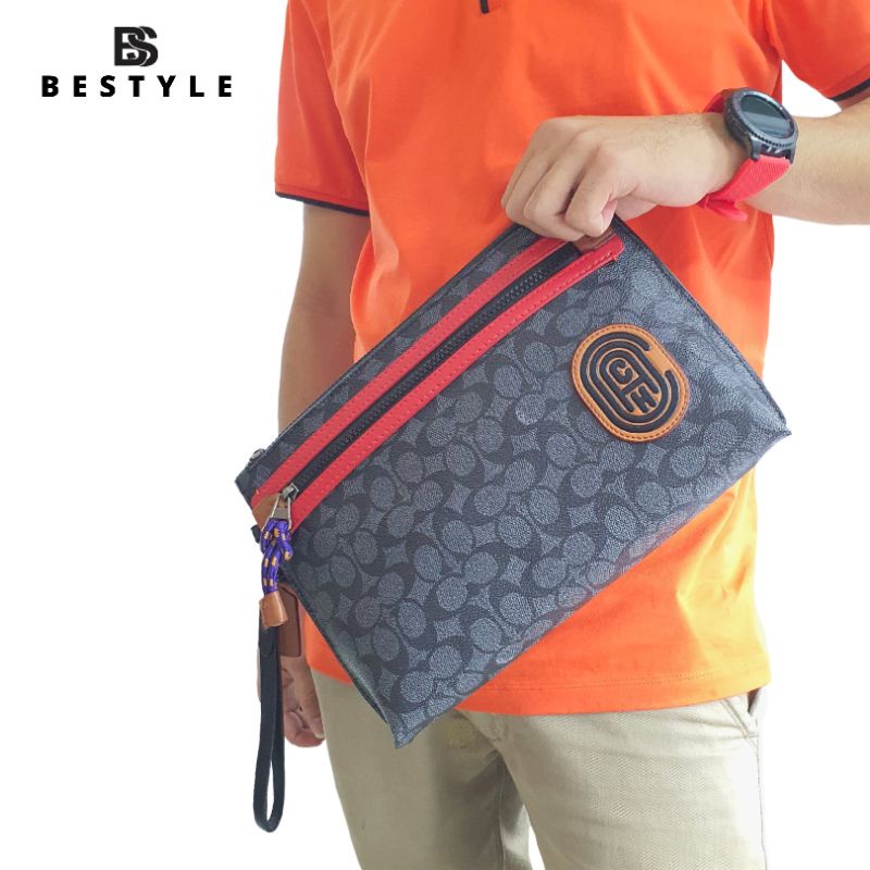 Tas / Clutch Original Coach Hanhattan Pouch List Red