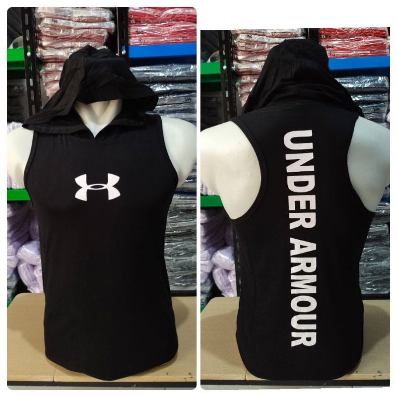 singlet hoodie pria bahan halus/hoodie gym pitnes/singlet hoodie menyerap keringat/Kaos Singlet Pria Hoddie Sport/