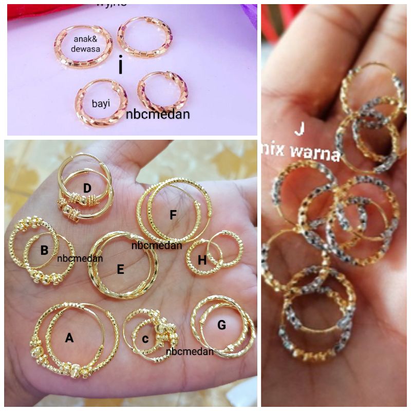 Anting bulat ,cocok untuk anak, bayi dan dewasa ,tidak luntur