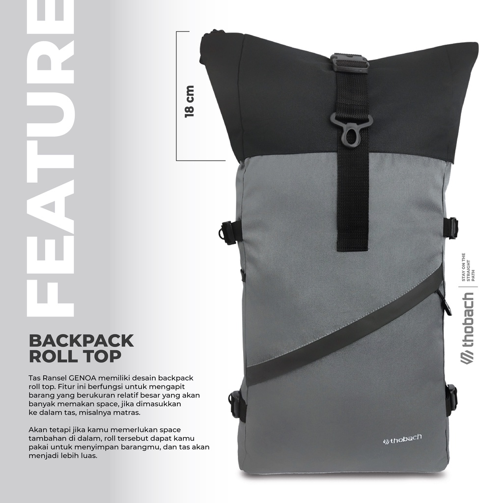 THOBACH - BACKPACK WATERPOOF GENOA RANSEL PREMIUM PRIA WANITA TAS SEKOLAH TAS KULIAH OUTDOOR