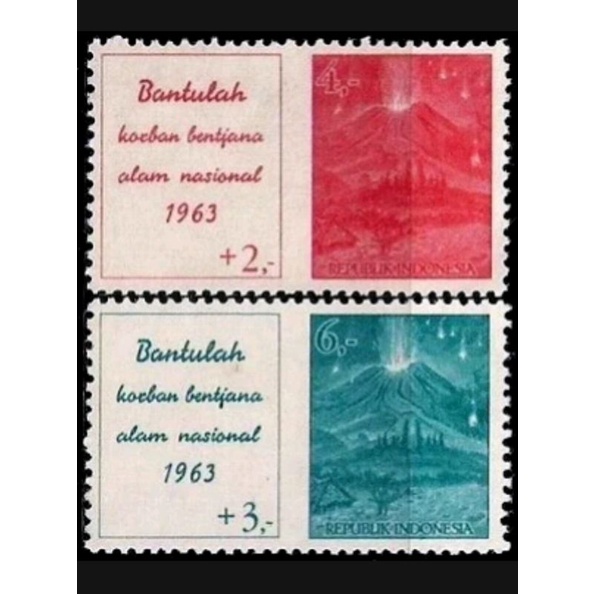 

Prangko - Perangko Bantulah korban Bentjana Alam Nasional 1963