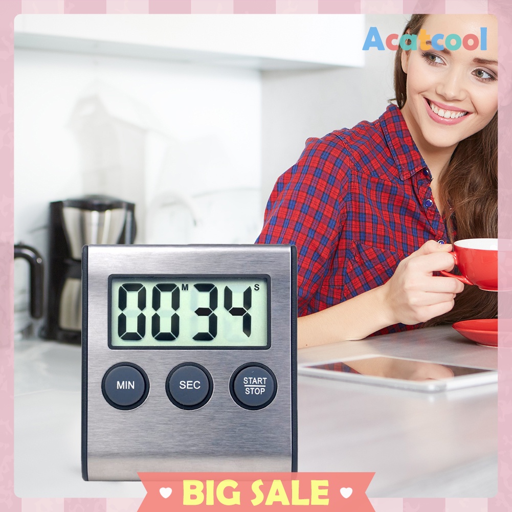 Kitchen Countdown LCD Digital Timer Cooking Alarm Reminder Magnet Clock