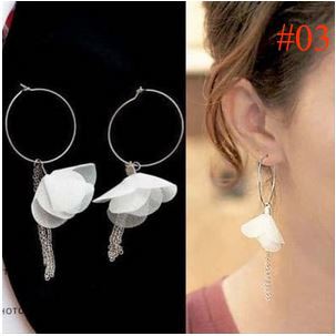 Anting Korea Fashion Import Hoops Bunga Rantai Juntai