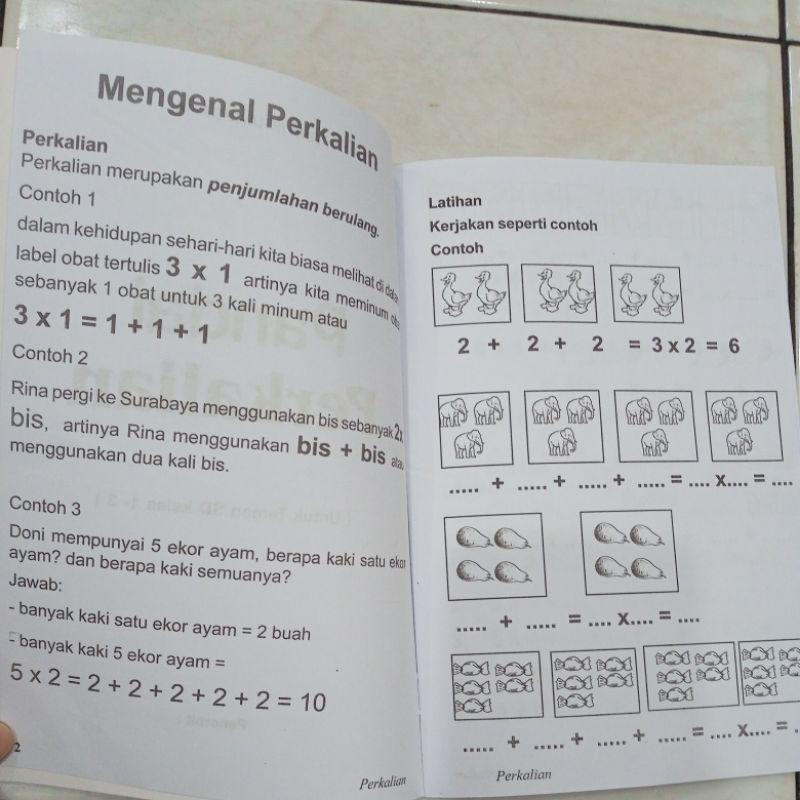 Paket isi 4 Buku Matematika (Pertambahan, Pengurangan, Perkalian, Pembagian) Untuk Anak TK/SD