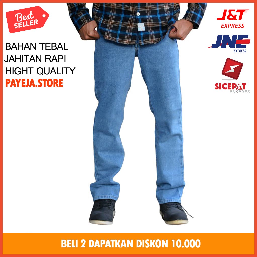 Celana Jeans Standar Pria JUMBO Celana Pria Panjang JUMBO BIG SIZE Levis Reguler Denim Distro N7J2