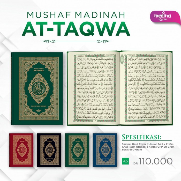 Mushaf madinah at taqwa rasm utsmani standar madinah