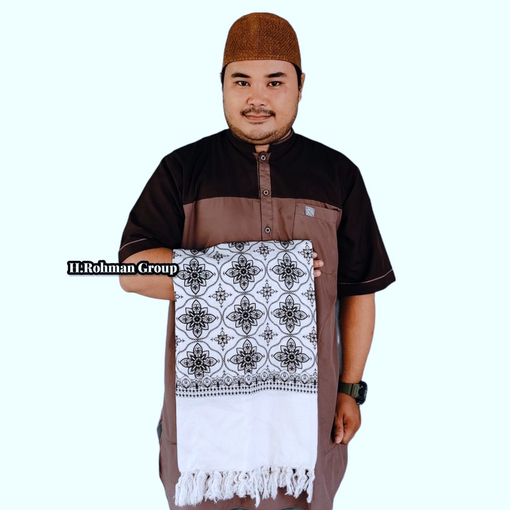 Sorban Rida Solo Panjang Jumbo Putih Motif Batik Kasmiri Printing Grade A Sorban Putih Sorban Haji Sorban Imamah Sorban Arab Sorban India Pashmina Panjang Jummbo Serban Habib Serban Arida