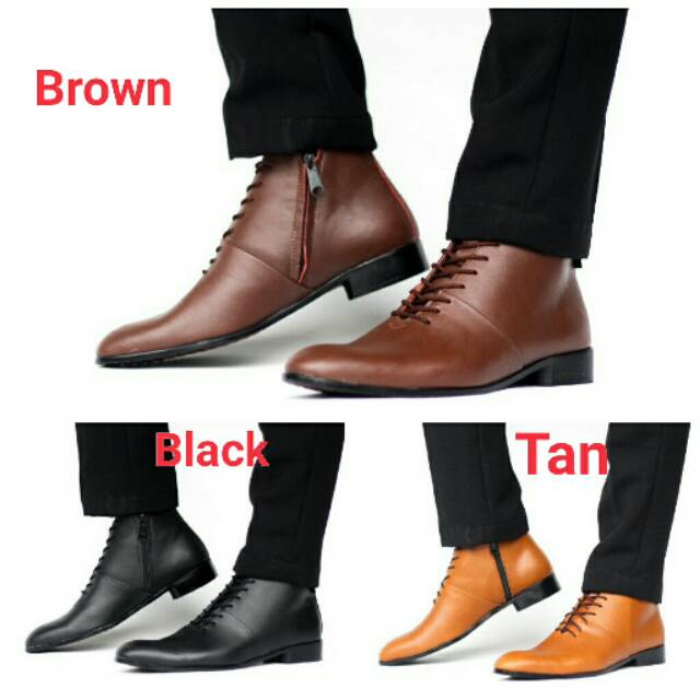 BERGARANSI TERMURAH ! Sepatu Formal Pria Kulit Asli Sleting Cevany Wooslet