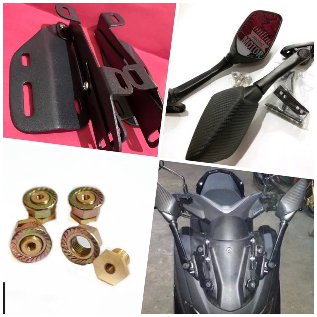 Paket breket serpo nmax new 2020 atau nmax old - baut anti jebol - spion r 25 harpa PAKET