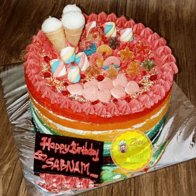 

rainbow cake besar