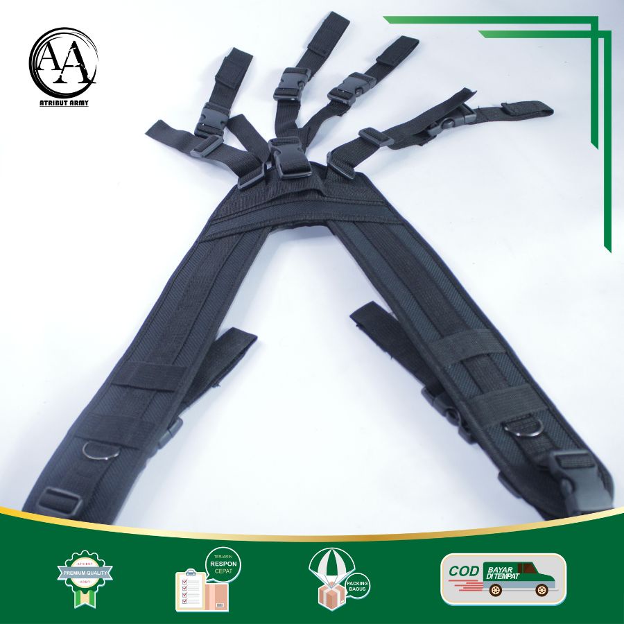 DRAHRIM 2 in 1 HITAM POLOS PERLENGKAPAN ATRIBUT SATPAM SECURITY BANSER - DR02