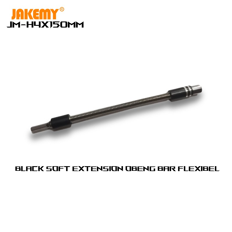 Jakemy JM-H4x150mm Black Soft Extension Obeng Bar Flexibel Original