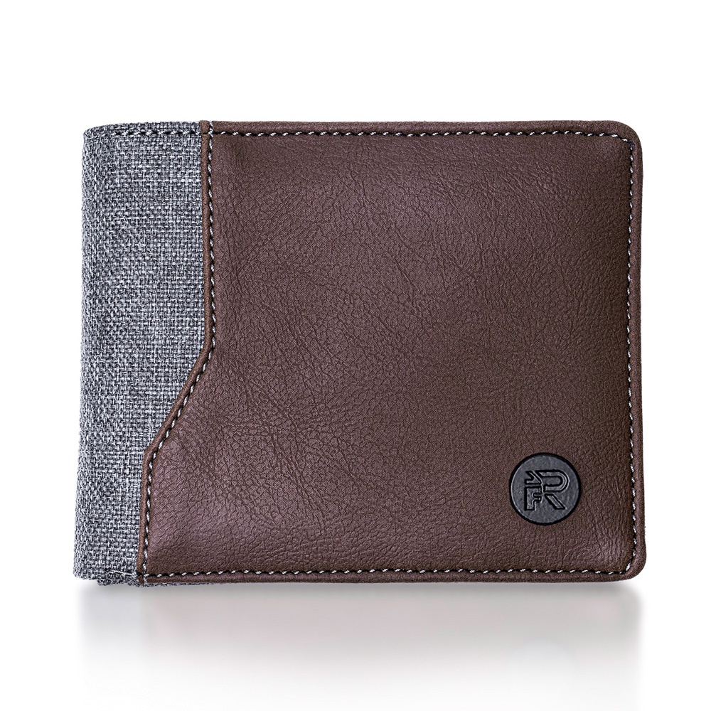 JFR Fashion Dompet Pria Bahan Kulit Canvas JP43 Strand Series-GREY