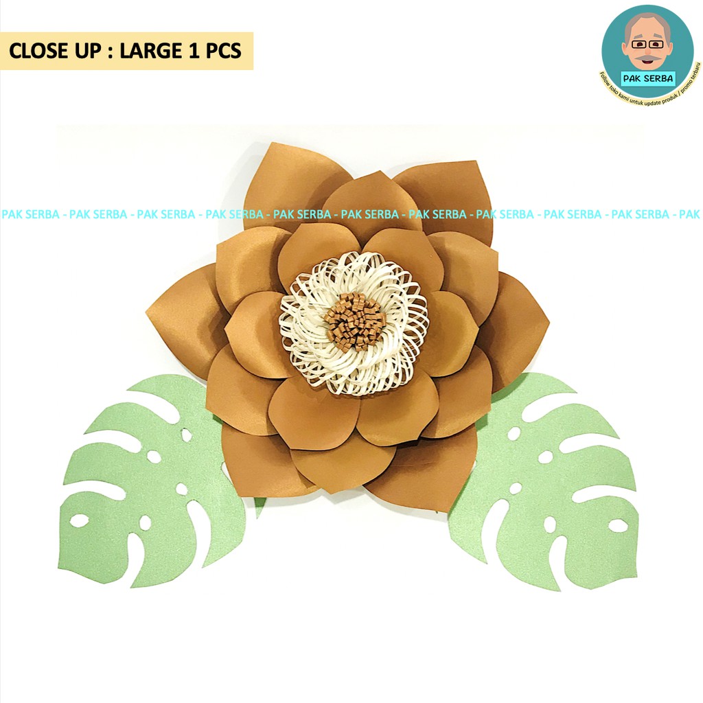 Bunga Kertas Dekorasi / Paper Flower Backdrop Photobooth Gold (Emas)