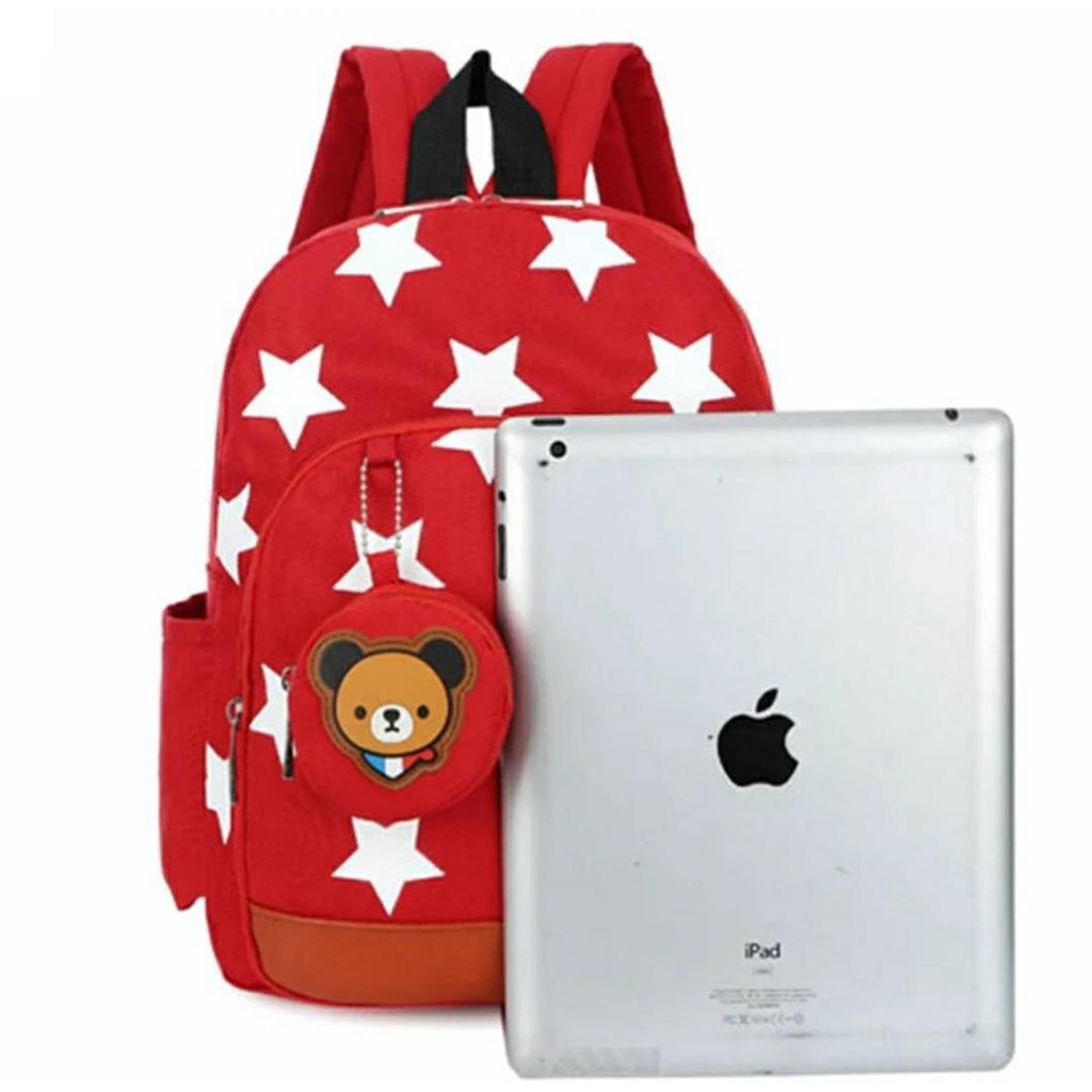 tt_Tas Ransel Anak Sekolah Karakter Fashion Kids Backpack Cute Murah Batam Tas Kanvas import Bintang