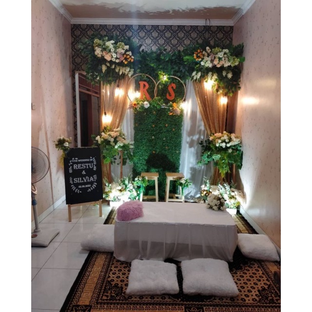 backdrop akadnikah 2meter + meja akad lesehan
