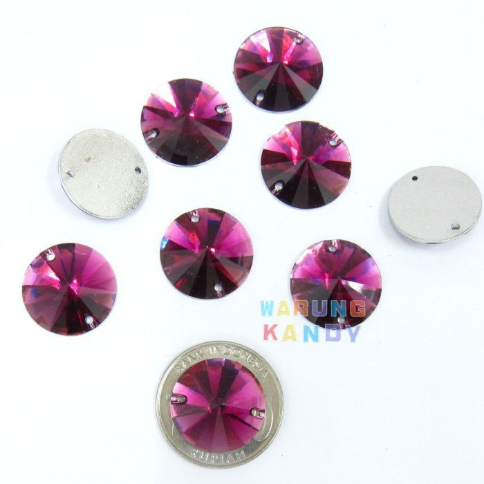 Diamon Resin Krucut 18mm Ungu Tua PAK  100pc