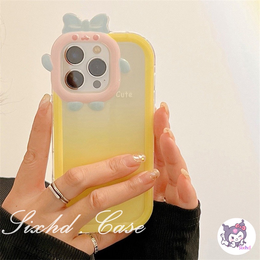 OPPO A78 A17 A17K A57 A77s A76 A96 A16 A16K A15 A74 A54 A53 A33 A32 A31 A5 A9 A5s A3s Reno 8Z 7Z 6 5 A95 A94 A93 A92 A77 A52 A16e A12e F11 3D Small Monster Phone Casing Gradient Color Camera Protector Phone Soft CoverSamsung A04 A04s