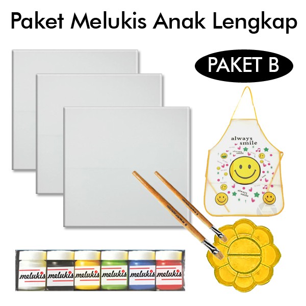 

KANVAS LUKIS ANAK LENGKAP CAT KUAS PALET - PAKET B