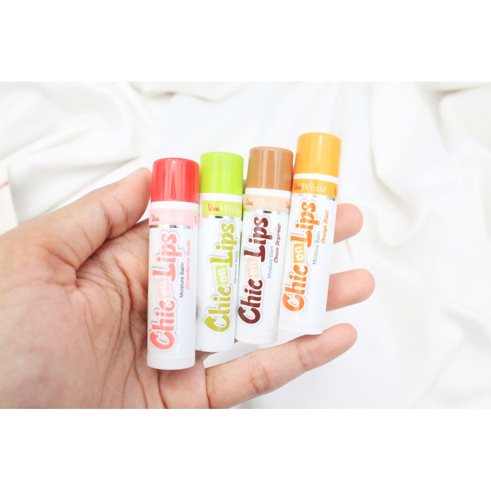 Viva Chic on Lips Lip Balm Pelembab bibir Moisture Jojoba Oil, Aloe UV Filter Vit E 4.2g (VC)