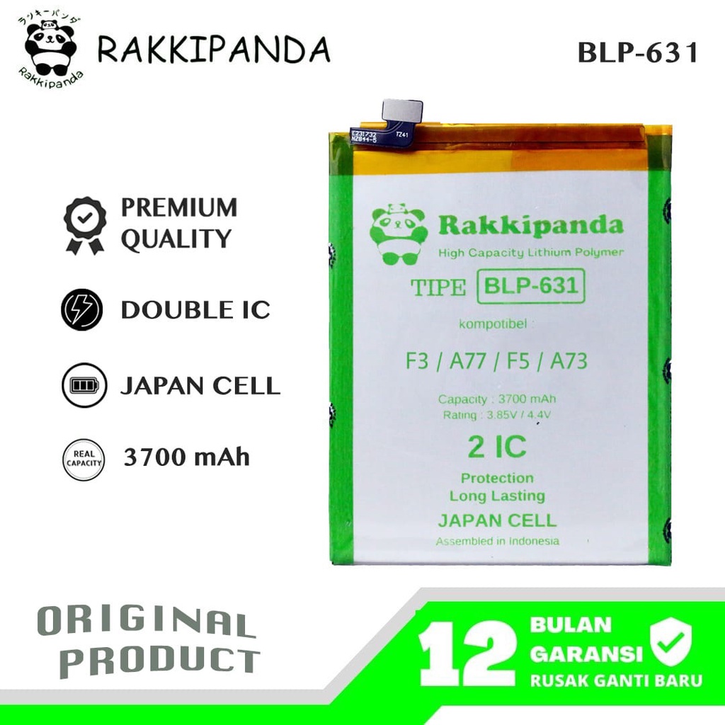 R/K- RakkiPanda - BLP631 BLP 631 F3 / F5 / F5 Youth / A73 / A77 Batre Batrai Baterai