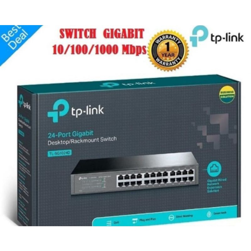 TPLink 24 Port TL-SG1024D Gigabit Desktop/Rackmount Switch hub