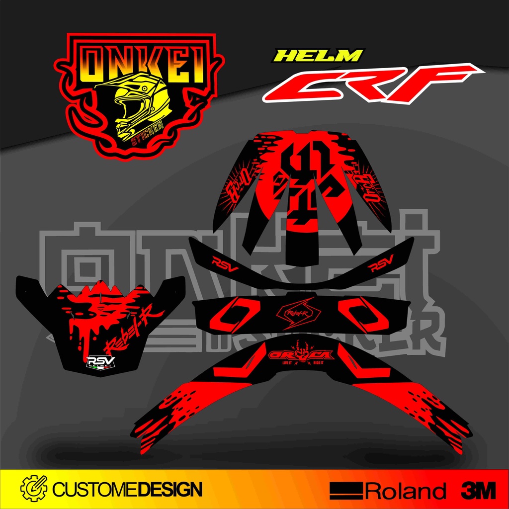 DECAL STICKER HELM CRF HC3