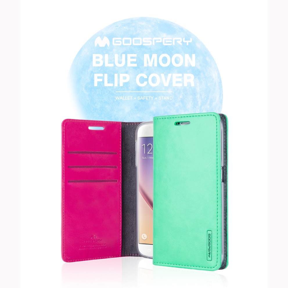[FLASH SALE] GOOSPERY Blue Moon Flip case For Samsung iPhone Xiaomi Oppo Vivo LG Leather case