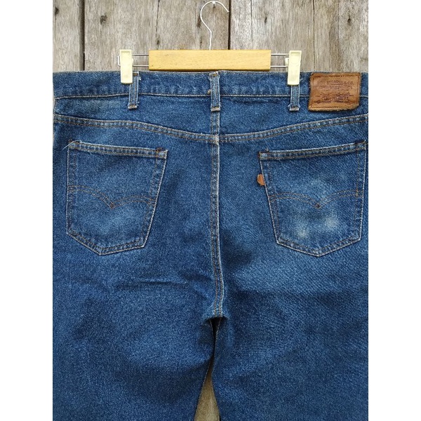 levis vintage 80s leather tab size 40 biru garment second original not selvedge (barang langka)