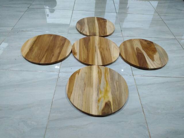 Talenan Kayu Jati Bulat Diameter 30cm / Wooden Cutting Board / Talenan Jati