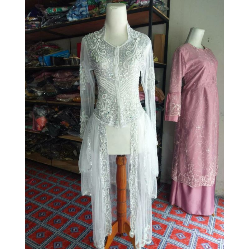 kebaya akad setelan model gaun mewah