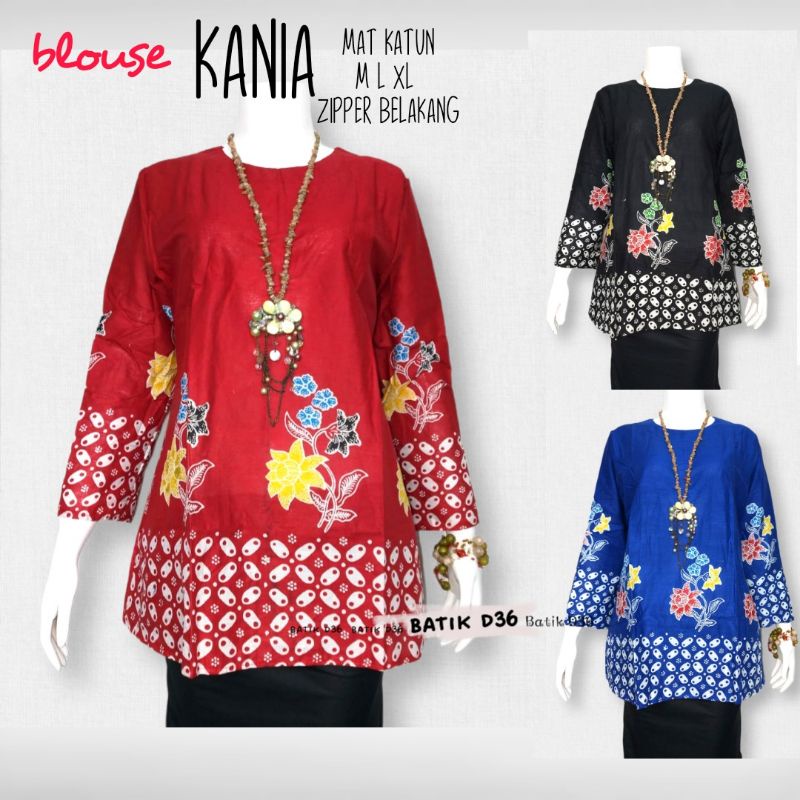 Blouse katun murah Blus KANIA Atasan Baju batik wanita cantik kerja santa modern milenial kekniani