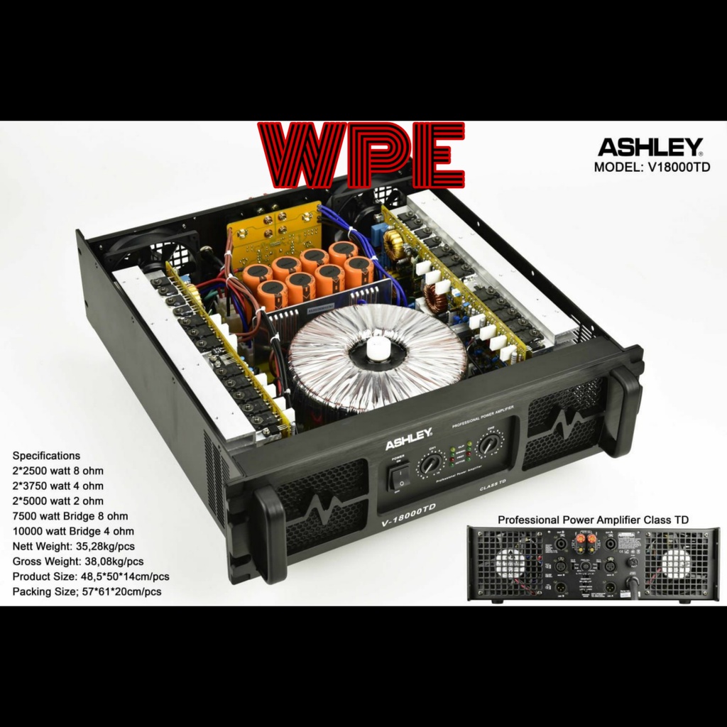 Power Ashley V 18000 TD Original Amplifier Ashley V18000TD Class TD