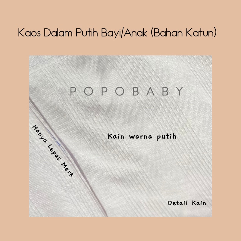 SALEE ! Kaos Dalam/Singlet Putih Bayi (NB-5th) / Anak (size SD/SMP) SINGLET KATUN
