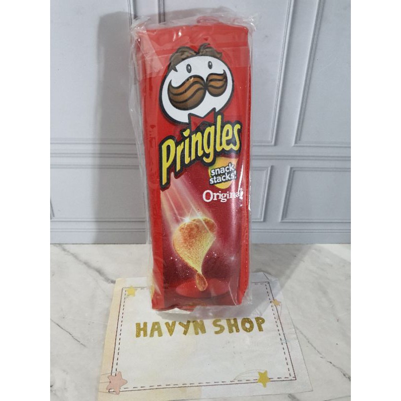 tempat pensil KAIN SNACK/pencil case bahan kain murah-Pringles kotak