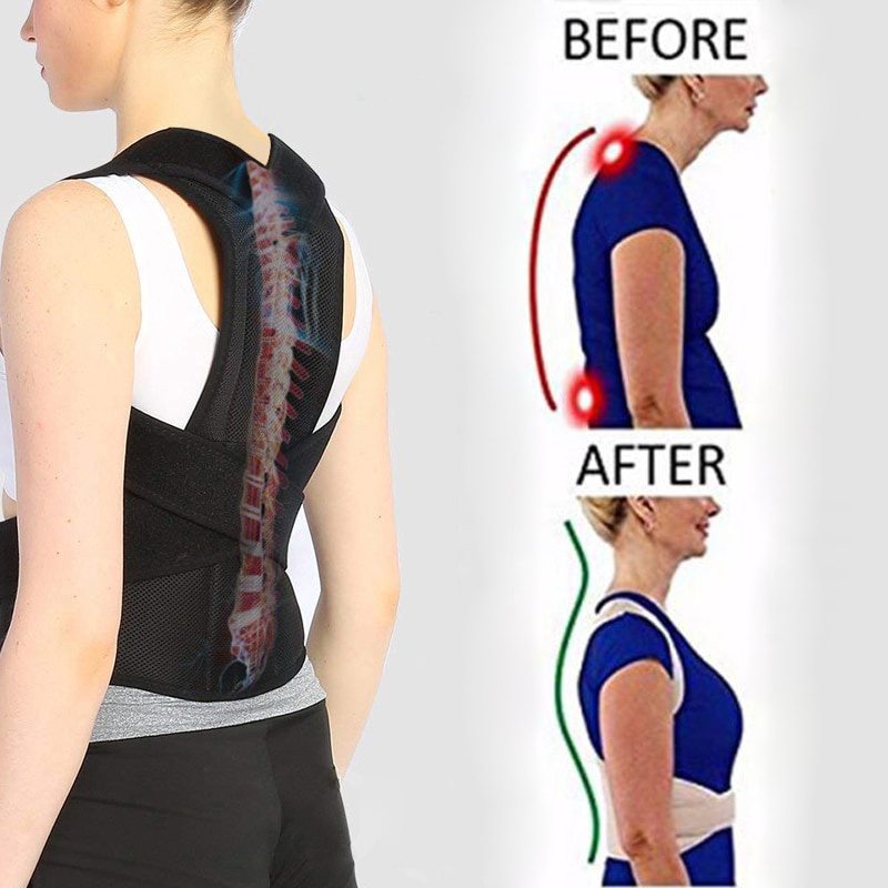 Alat Terapi Sakit Punggung &amp; Pinggang Magnetic Sabuk Belt Magnetic Terapi Koreksi Postur Punggung New Medical Adjustable Clavicle Posture Corrector Men Woemen Back Brace Shoulder Lumbar Support Belt Corset Posture Correction