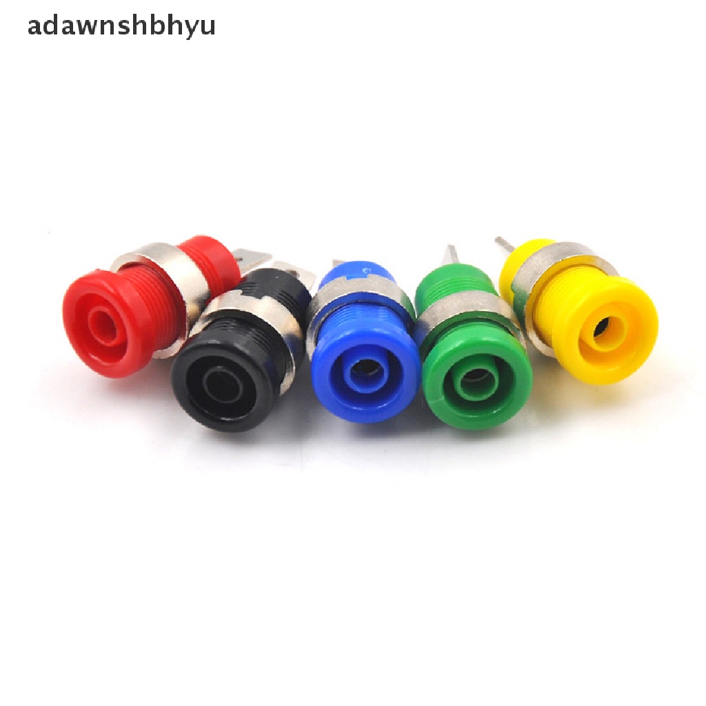 Adawnshbhyu 5Pcs 4mm Colokan Pisang Female Jack Socket Plug Wire Connector 5warna