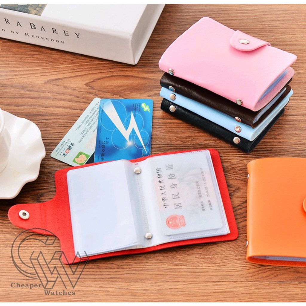 Cheaper-Dompet Kartu 24 Slot Card Holder Dompet Polos Bahan Kulit Sovenir