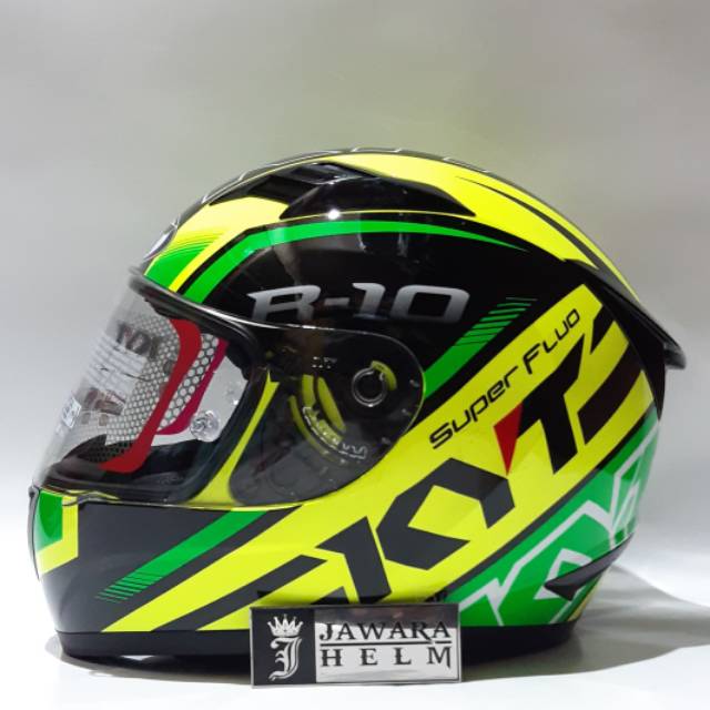 HELM KYT R10 RACE SUPER FLUO YELLOW FLUO VISOR FLAT