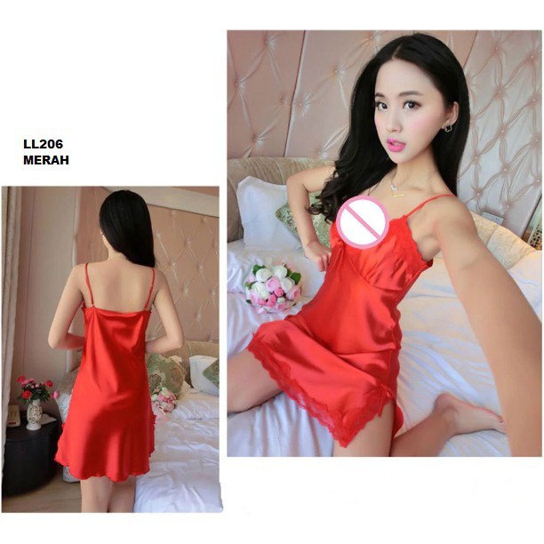 Lingerie Impor AsCalor Sutra Imitasi Smoothiez - LL2-Merah