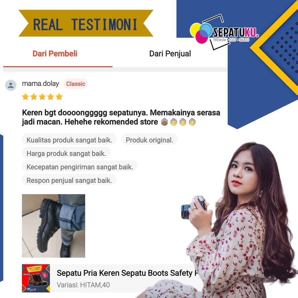 Sepatu Pria Keren Sepatu Pria Murah Sepatu Boots Safety Boot Pria Murah Spatu Pria Casual Sepatu Boots Boot But Pria Sport Original Sepatu Cowboy Sepatu Cowok Keren - Dragon-7