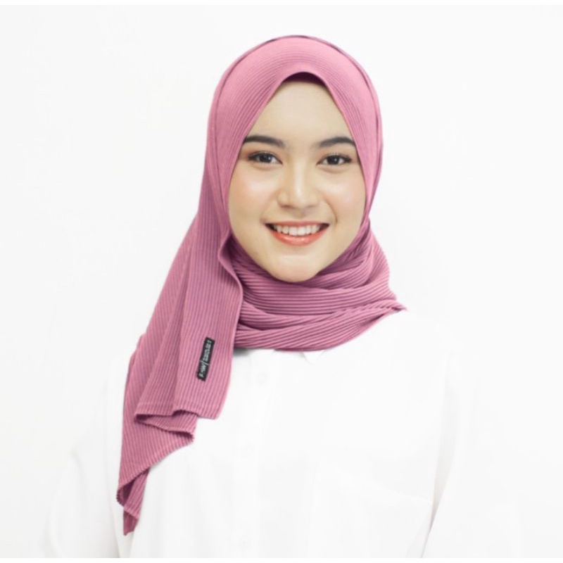 BEST SELLER - Jilbab Pashmina Plisket Ceruty Premium-Peach