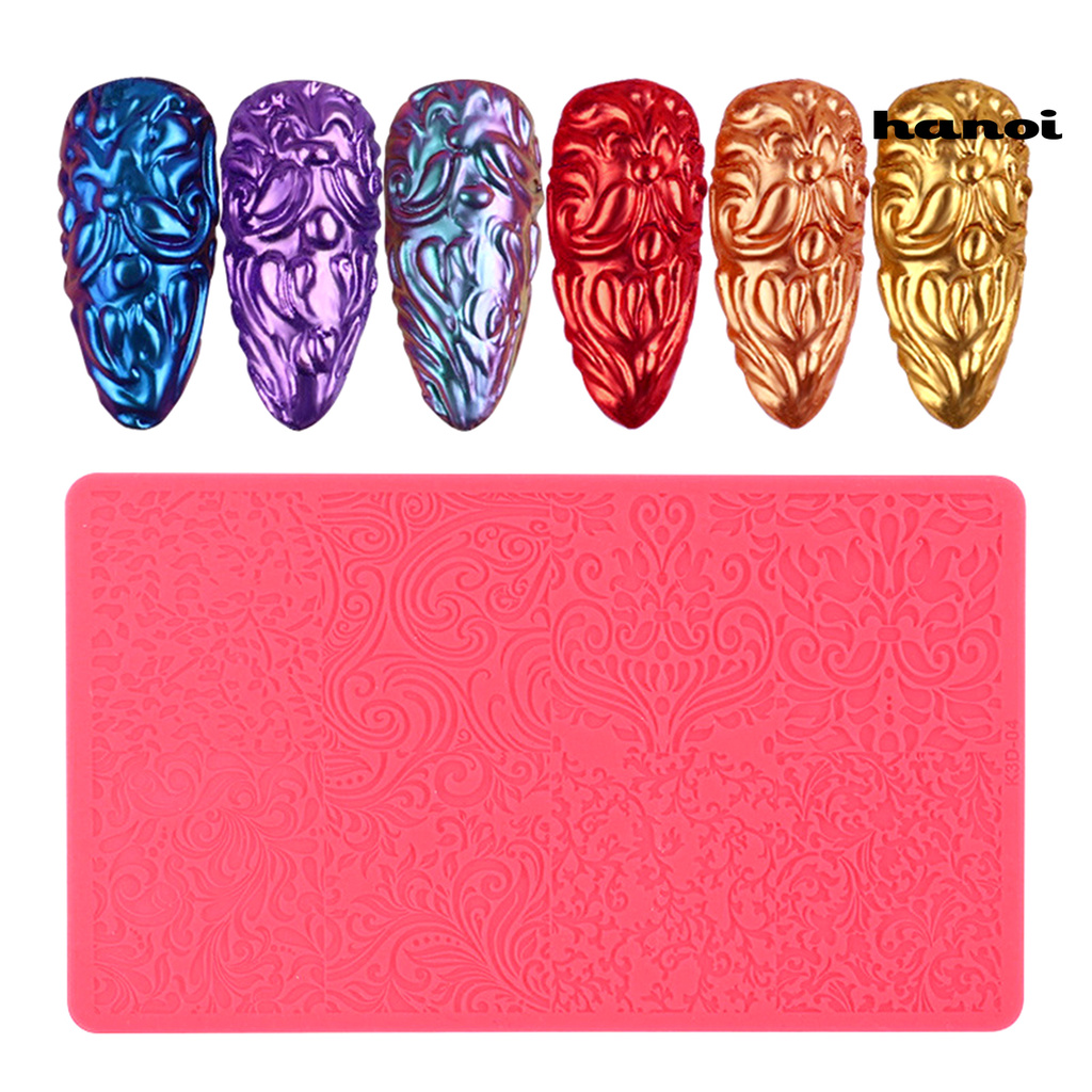 HN_Nail Template Exquisite Practical Colorful Silicone Nail Stemping Plates for Girl