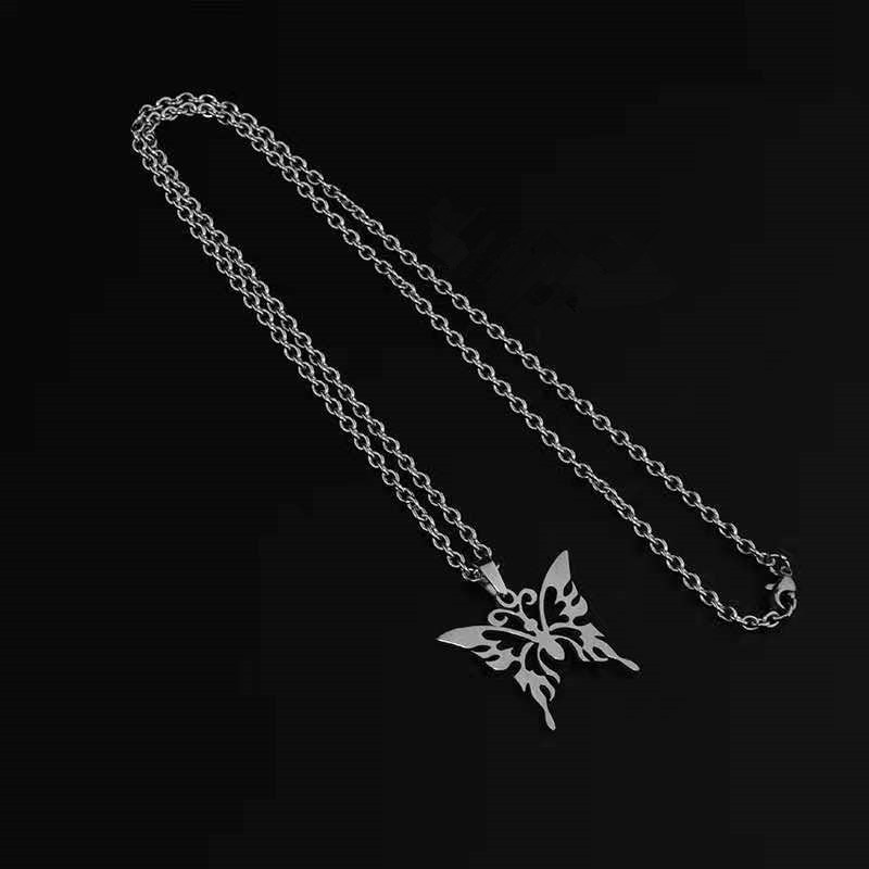 Kalung Liontin,Butterfly Bahan Titanium Steel,Gaya Korea,Untuk Unisex