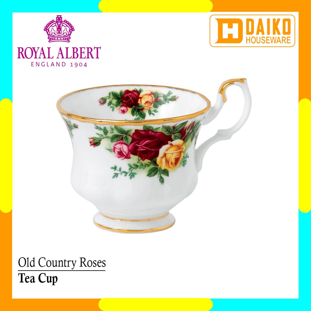 Cangkir Teh Set Royal Albert Old Country Roses - Teacup, Saucer, Plate 20 Cm Original Royal Albert