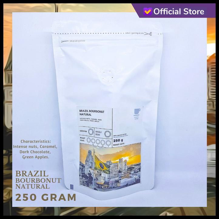 

Kopi Arabika Brazil Bourbonut Natural 250 Gram | Sutoyo Coffee