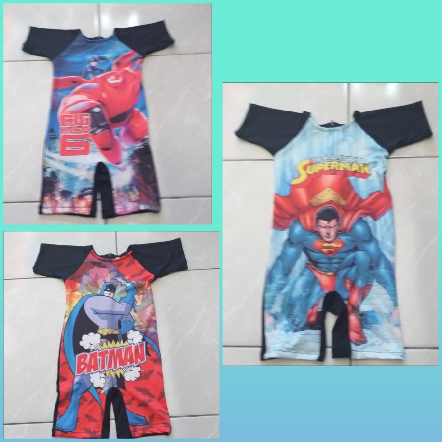 Baju Renang Anak Diving Spiderman Superman Batman